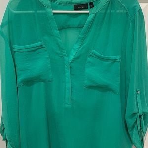 Apt. 9 XL long sleeve button up  turquoise shirt
